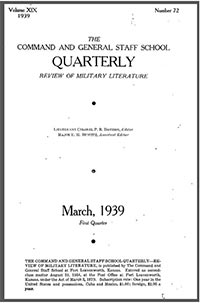 RUSSIAN PRINCIPLES FOR THE EMPLOHIBNT OF TANKS AND MOTORIZED UNITS ANO THE DEFENSE AGAINST THESE UNITS (Part I) Quartly REVIEW OF MILITARY LITERATURE vol. XIX March 1939 No. 72